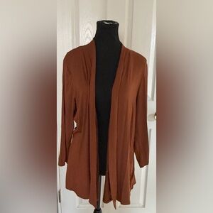 Nine West Brown Open Front Cardigan Women’s Large Lightweight